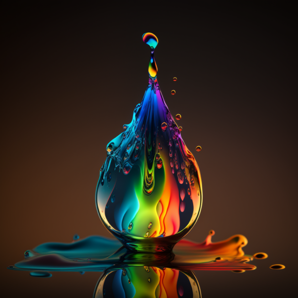 rainbow droplet print